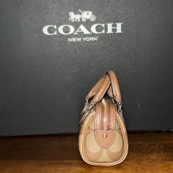 COACH Mini Rowan Satchel Bag Charm In Signature Canvas NWT - Picture 3 of 10